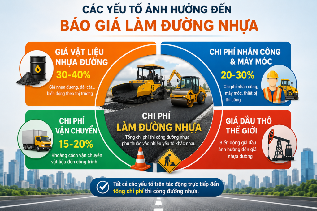Báo giá thi công làm đường nhựa tốt nhất Báo giá thi công làm đường nhựa tốt nhất
